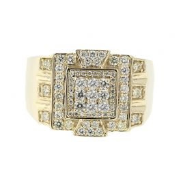 10K Gold Mens Diamond Ring