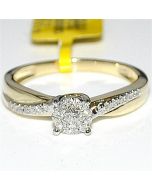 Engagement Ring 10k Gold 0.26ct Yellow Gold Real Diamond Engagement Promise Ring New
