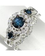 Custom make blue diamond ring 2ctw in Rose gold