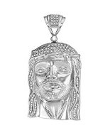 10kt White Gold Mens Diamond Jesus Christ Head Messiah Charm Pendant 3/8 Cttw 