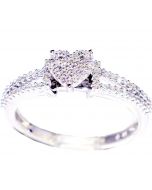 0.25ct Diamond Heart Engagement Ring 10K White Gold 