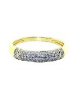 Diamond Wedding Anniversary Band Ring 0.18ct 10k 3.5mm Wide White or Yellow Gold (yellow-gold, 7)