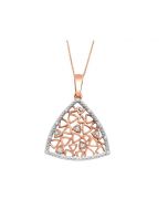10K Rose Gold Diamond Pendant and Necklace Set 0.12ct Honeycomb Collection