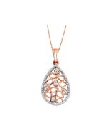 0.12ct Diamond Pendant and Necklace Set 10K Rose Gold 18 inch Necklace Honeycomb Collection