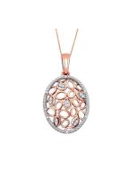 0.12ct Diamond Pendant Rose Gold with 18inch Neclace set 10K Honeycomb Collection
