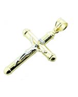 10K Gold Cross Pendant 30mm Tall Fits Upto 5mm Necklace