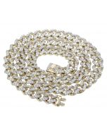 10K Miami Link Chain for Mens Iced Out with Cubic Zirconia Mens 11mm Wide Link Chain