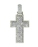 10K Gold Cross Pendant 2.17ctw Diamond 