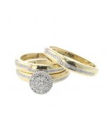 His and Her Beautiful 10K Yellow Gold Trio Set with 0.50ctw Diamonds