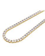 10k Gold and 2-2.5 carat Natural Diamonds 3mm wide 16-22 inches illusion set Tennis Chains in Yellow, White, and Rose Gold