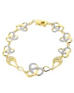 Diamond Knot Bracelet Womens Tennis Bracelet 0.7ctw Knot Style Yellow Gold-Tone Silver