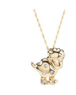 Lucy The Lamb Waggles Pendant With Chain 14K Yellow Gold 16.25X14.00 Mm