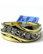 Mens Wedding Band Ring Wide 9mm 0.66ct W Real Diamonds 10k Gold Size 8, 9, 10, 11, 12, 13, 14
