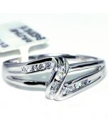 White Gold Diamond Fashion Band Right Hand Ring 0.13ct 10ky 9mm Wide