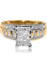Princess Cut Diamond Wedding Ring 3 in 1 Engagement & Bands Yellow Gold 0.5ct Real