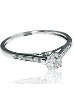 Diamond Engagement Ring Promise Ring 0.2ct 10k White Gold Round Solitaire
