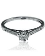 Diamond Engagement Ring 0.18ct 10k White Gold Round Solitaire
