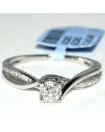 Diamond Engagement Ring Promise Ring 0.16ct 10K White Gold Split Shoulder