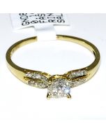 Promise Ring 0.16ct Diamonds 10K Gold Split Shoulder Yellow Gold Engagement Ring