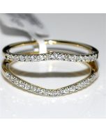 Jacket with Real Diamond 14K Yellow Gold 0.26ct Ring Solitaire Enhancer Guard New