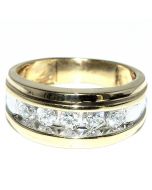 Real Diamond Wedding Engagement Ring 1.00CTW ROUND DIAMOND MENS FASHION BAND 14K Yellow-gold