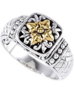 Sterling Silver Fashion Ring With 18Ky Accents Sterling Silver & 18K Yellow Gold Ring Sterling Silver Fashion Ring W/18Ky Accents