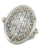 Fashion Rings With 18Kt Accents Sterling Silver & 18K Yellow Gold Size 07.00 Fahsion Ring With 18Kt Accents