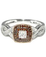 Coganc and White Diamond Engagement Ring 0.25ct 10K White gold