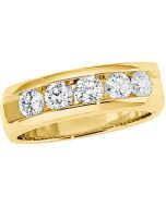 Diamond Wedding Band 14K Yellow Gold Ladies