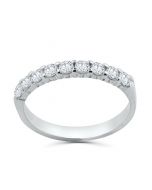 14K White Gold Wedding Band Anniversary Ring 1/2ctw (0.50ctw) Diamond mm 9 Round Diamonds 