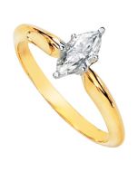 Created Moissanite Solitaire Engagement Ring 14K White Gold 10.00 Mm X 05.00 Mm 1 Ct Created Moissanite Solitaire
