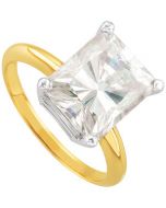 Created Moissanite Solitaire Engagement Ring 14K White Gold 07.00X05.00=1 Ct