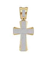 10kt Yellow Gold Mens Diamond Flared Pattee Cross Religious Charm Pendant 3/4 Cttw 