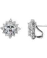 Cubic Zirconia Earrings Sterling Silver  Pair;P;Cubic Zirconia Earrings