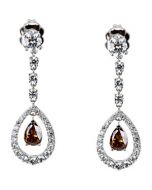 Diamond Earrings 18K White Gold Pair 1 3/4 Ct Tw/06.00X04.00 Diamond Earrings