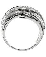 14Kw W/Black Rhodium Black And White Diamond Ring 14K White Gold 1 Ct Tw 14Kw W/Black Rhodium Black And White Diamond Ring