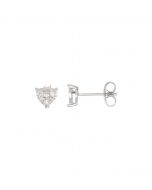 14kt White 1/6 CTW Diamond Heart Earrings
