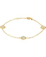 Genuine Green Quartz And Lemon Quartz Bracelet 14K Yellow Gold 7 Inches Genuine Green Quartz And Lemon Quartz Bracelet