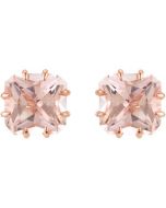 Genuine Morganite Earrings 14Kt Rose Gold 09.00 Mm/Pair Genuine Morganite Earrings
