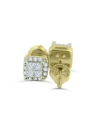 10K Diamond Earrings Princess cut Mens or Womens 5mm Screw Back White Gold or Yellow Gold 