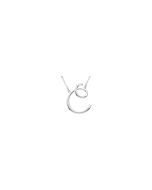 Sterling Silver ""C"" Script Initial 16"" Necklace