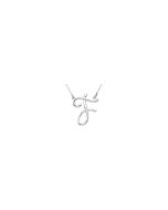 Sterling Silver ""F"" Script Initial 16"" Necklace