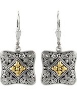 Sterling Silver And 18Ky Fashion Earrings Sterling Silver & 18K Yellow Gold Pair Sterling Silver & 18Ky Fashion Earrings