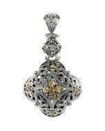 Sterling Silver Fashion Pendant With 18Ky Accents Sterling Silver & 18K Yellow Gold 66.00X37.00 Mm Sterling Silver Fashion Pendant W/18Ky Accents