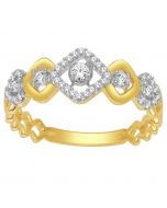 10K Yellow Gold Anniversary Fashion Ring 7mm Wide Band 0.2ctw Diamonds