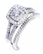 Wedding Set 0.5ct Diamond White Gold Engagement Ring and Matching Wedding Band