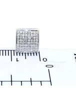 10K White Gold Diamond Stud Earrings Square 8.5mm Wide 0.26ctw Screw Back