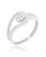 0.55ct Diamond Bridal Engagement Ring 10K White Gold 9mm Wide