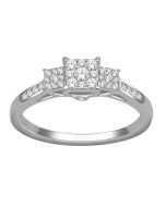0.33ct Diamond Engagement Ring 10K White Gold 5.5mm Wide