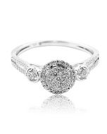 10K White Gold Diamond Engagement Ring 0.25ctw 3 Stone Style 2 Tone